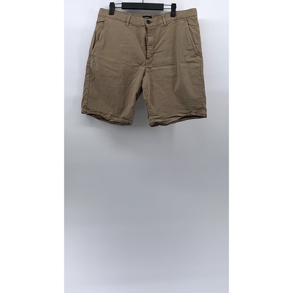 THEORY Men's Tan Brewer Patton Regular-Fit Chino Shorts SZ 34